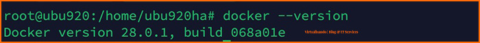 Imagen donde se muestra el comando docker --version y su resultado correspondiente al articulo: los contenedores informáticos de Virtualizando | Blog & IT Services.